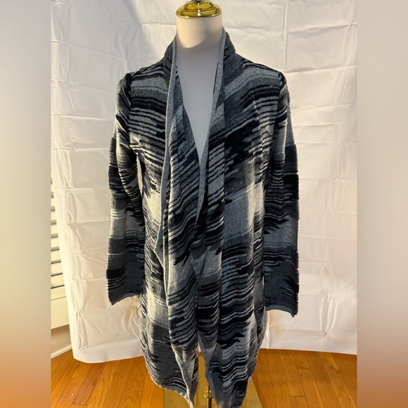 Lucky Brand Cozy Striped Open Front Cardigan - Picture 1 of 5